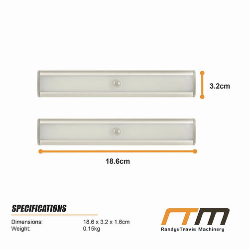 Wardrobe Lights with Sensor – 2-Pack Rechargeable LED Motion Detection