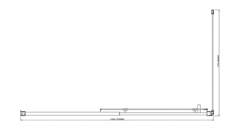 Adjustable 1500x800mm Single Door Sliding Glass Shower Screen with Shower Handle Style 1 - Chrome