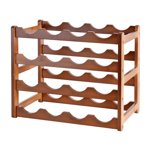 Bamboo Stackable Modular Freestanding Countertop Wine Shelf Rack