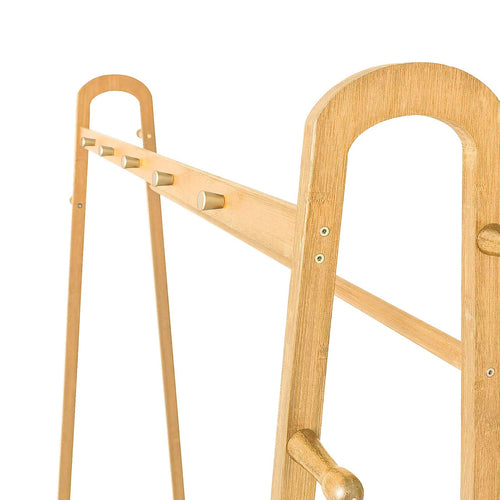 Wood Slim Clothes Rack 160x100cm Space Saving Floor Stand