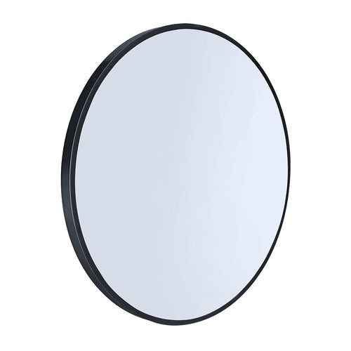 80cm Round Wall Mirror Bathroom Makeup Mirror by Della Francesca - Black