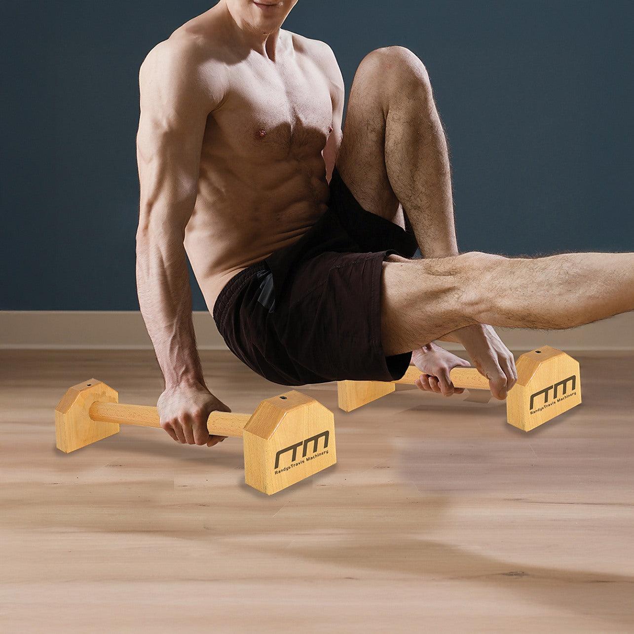Wooden Parallette Bars Push Up Dip Workouts
