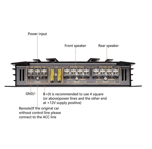 5800W Watt 4 Channel Car Truck Amplifier Stereo Audio Speaker Amp System Device