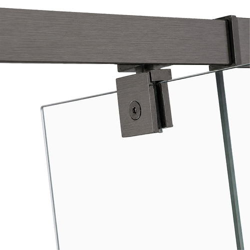 Semi-Frameless Shower Screen – Gunmetal, Front: (98~106)x195cm, Side: (98~101)x195cm