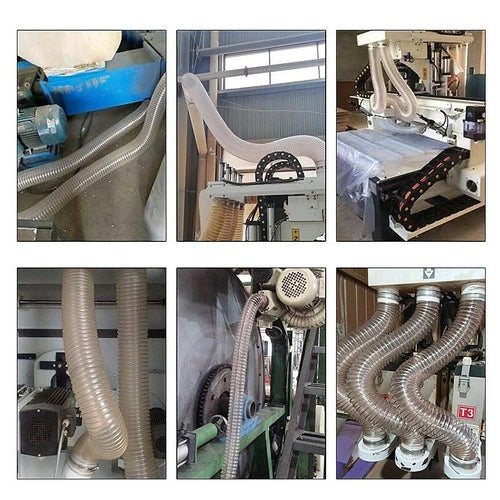 2m PU Flexible Ducting Hose – Clear Ventilation Tube for Dust, Fume & Woodworking Extraction