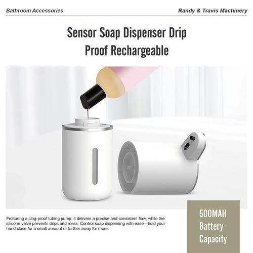 380mL Automatic Soap Dispenser – Touchless, Rechargeable Sensor for Bathroom & Kitchen