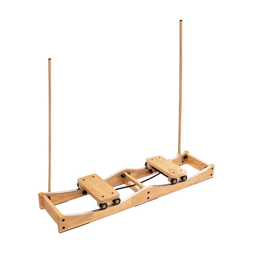 Home Ski Machine with Handrails – Rubber Wood Fitness Trainer
