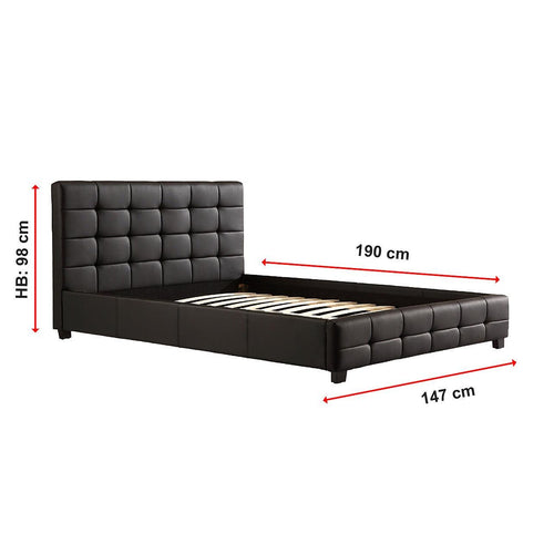 Double Black PU Leather Deluxe Bed Frame