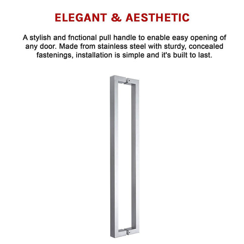 Entrance Door Pull Handle Brushed satin 1500mm