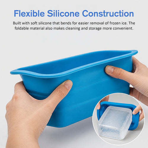 Ice Bath Ice Block Mold with Lid – Extra Large Reusable Silicone Tray