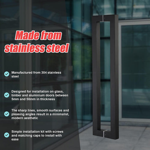 Entrance Door Pull Handle Matte black 1500mm