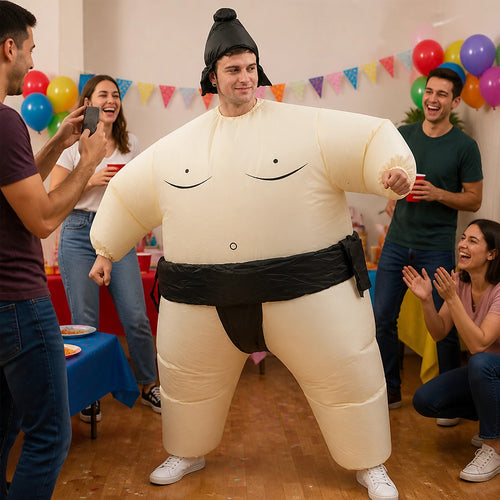 Inflatable Sumo Costume Adult Fan Operated Fancy Dress Party Suit