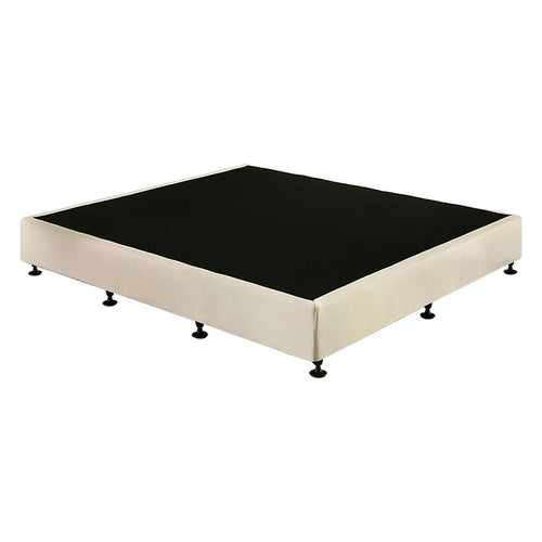 King Slatted Ensemble Bed Base - Sand Linen Breathable Cover