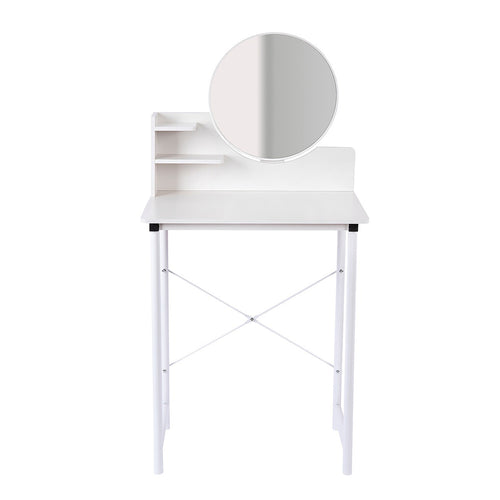 White Dressing Table with Mirror – Makeup Vanity Desk for Bedroom