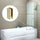 100cm Frameless Glass Bath Screen with Brass Brackets - Gold