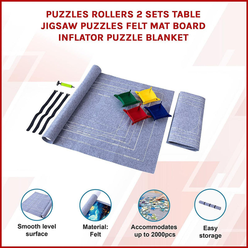 2 Sets Jigsaw Puzzle Mats with Inflatable Tubes – Roll-Up Puzzle ...