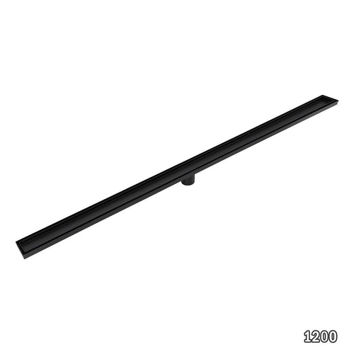 120cm Tile Insert Black Grate Drain w/Centre outlet Floor Waste 