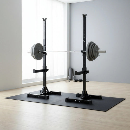 Adjustable Squat Rack Barbell Bench Press Stands Pair