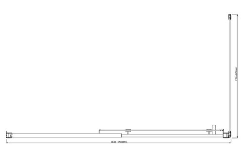 Adjustable 1500x800mm Single Door Sliding Glass Shower Screen with Shower Handle Style 3 - Black