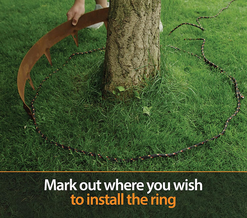 600mm Steel Garden Tree Ring with Spikes – Durable Root Barrier & Edging Guard