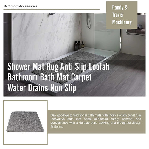 Shower Mat Rug Anti Slip Loofah Bathroom Bath Mat Carpet Water Drains Non Slip