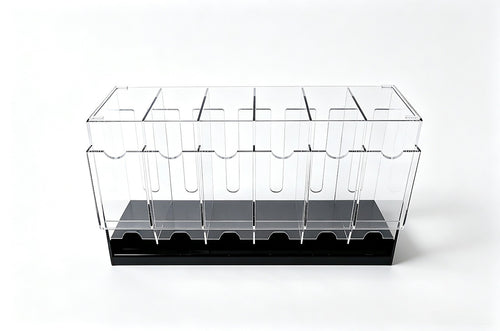 6 Slot Booster Pack Dispenser Acrylic Stackable Black Base