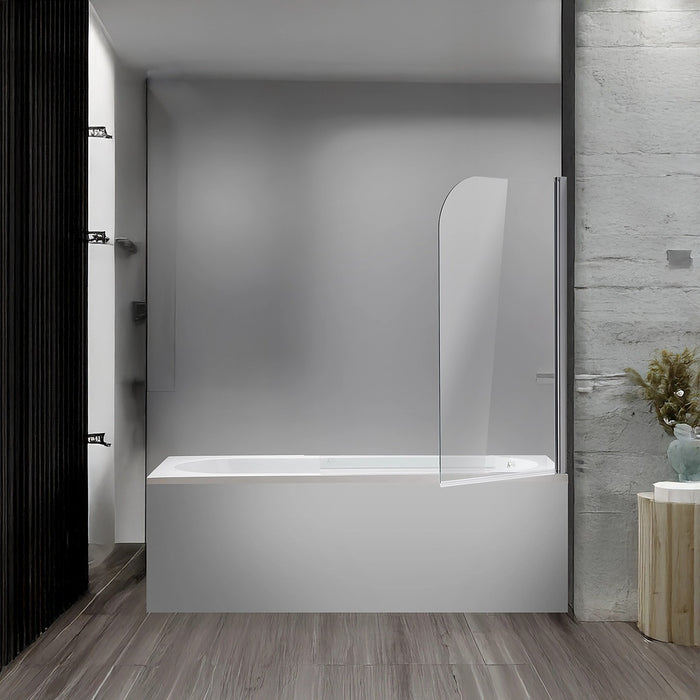 180° CHROME Pivot Door 6mm Safety Glass Bath Shower Screen By Della Francesca - 80 x 140cm