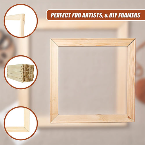 50-Piece Canvas Stretcher Bars – DIY Wooden Frame Kit for Canvas Art, Painting & Prints