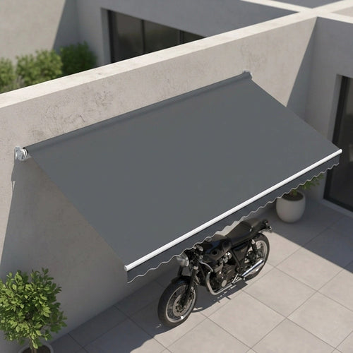Automatic Retractable Awning 4x3m - Grey Outdoor Wall Sunshade