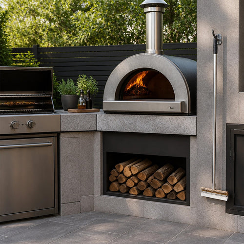Stainless Steel Pizza Oven Brush Scraper 120cm Ash Broom