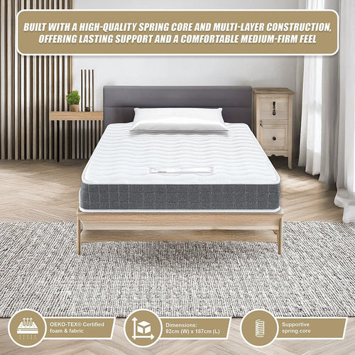 OEKO-TEX® & CertiPUR-US® Certified Single Memory Foam Mattress – Hypoallergenic, Eco-Friendly, Pressure-Relieving Comfort