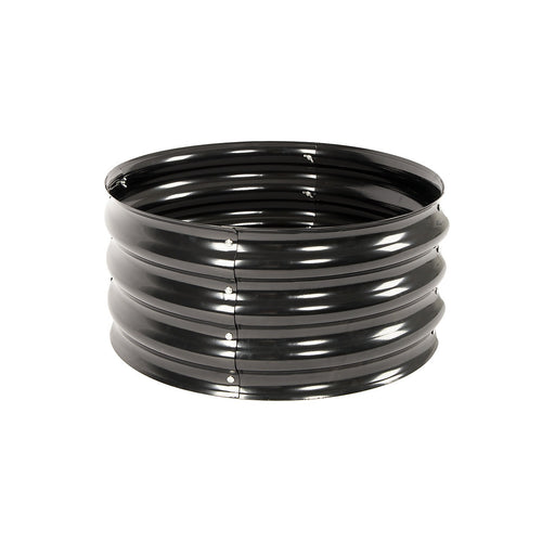 Raised Garden Bed 2pc 60cm Round | Galvanised Steel Black