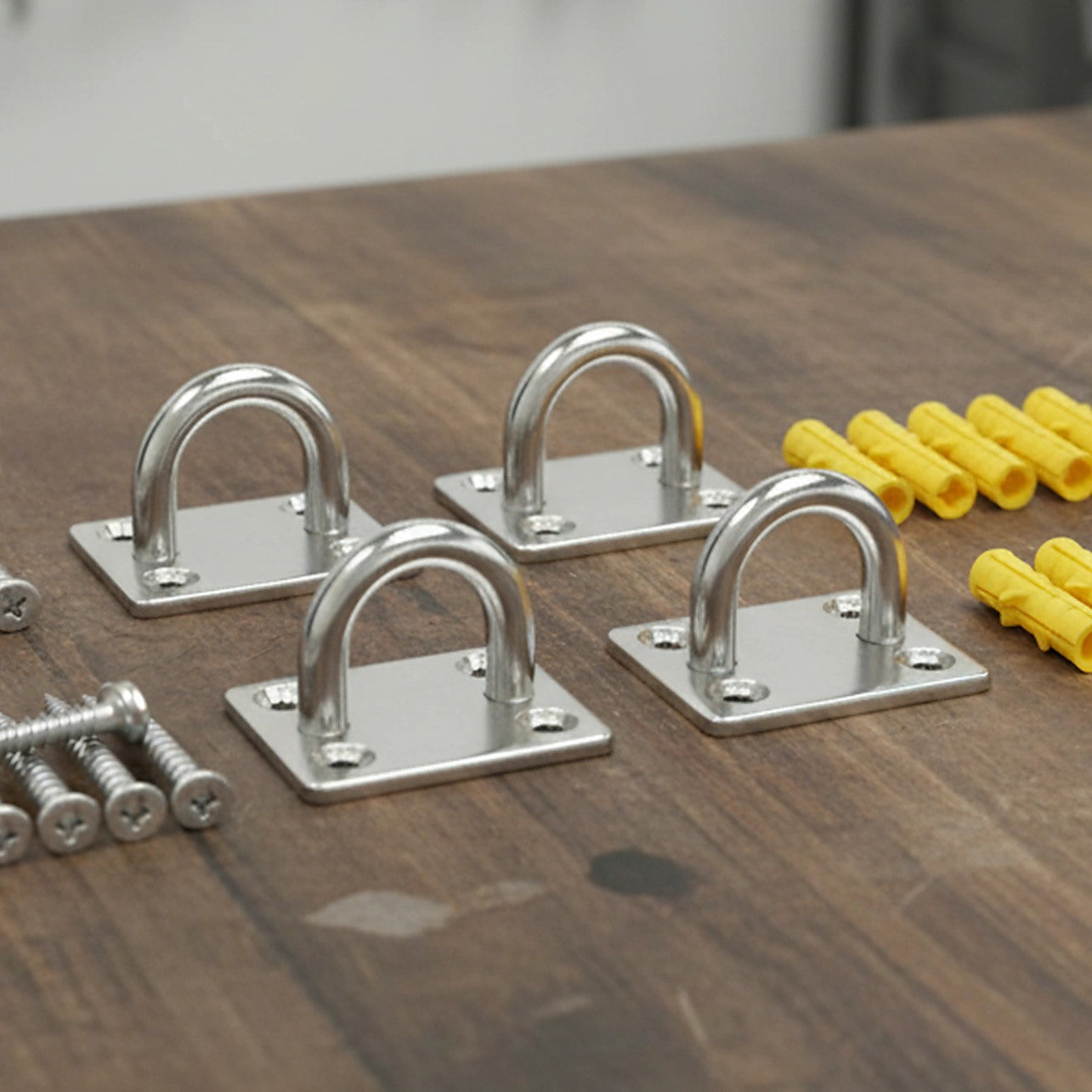 EXCELFU 4 Pieces Stainless Steel Ceiling Hook 3.1 inch Pad Eye Plate Marine Hardware Staple Hook Loop Screws Mount EXCELFU 4 Pieces Stainless Steel Ceiling Hook 3.1 inch Pad Eye Plate Marine Hardware Staple Hook Loop Screws Mount