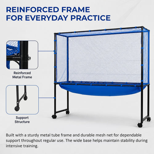 Table Tennis Catch Net with Wheels for Ping Pong Training