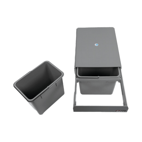 2x 15L Pull Out Trash Bin Dual Kitchen Garbage Waste Basket Cabinet Bin