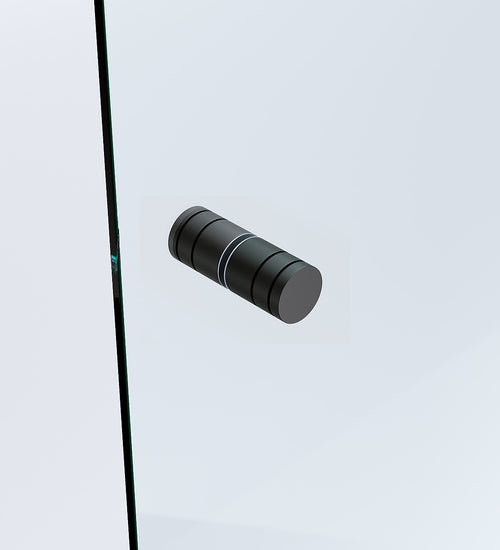 100x100cm Double Door Corner Shower Screen – Channels with Brass Hinges in Black, Round Handles