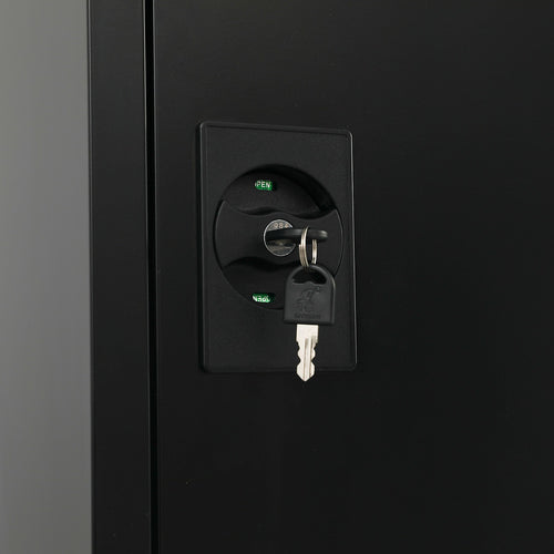 Single Door Metal Locker Cabinet - Black without Legs