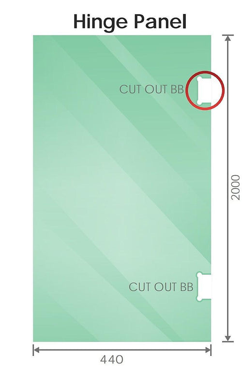 90cm Frameless Diamond Shower Screen with Channels and Brass Hinges - Chrome