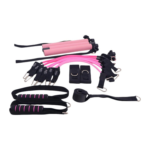 14-Piece Pilates Bar Kit with Resistance Bands & Belt – Versatile Home Fitness Pedal Puller for Full-Body Workouts