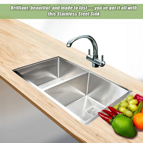 835x505mm Handmade 1.5mm Stainless Steel Sink with Square Waste