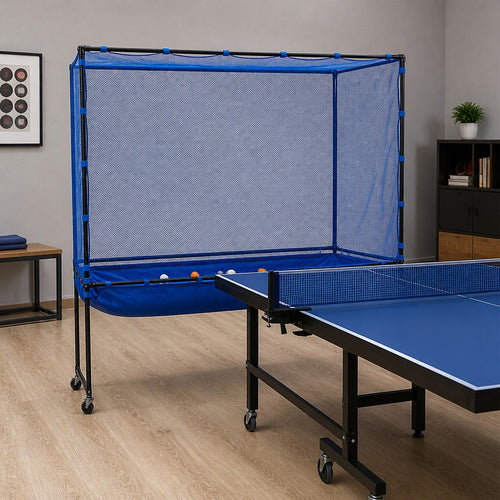Table Tennis Catch Net with Wheels for Ping Pong Training