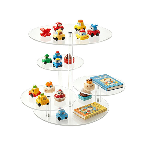 4 Tier Acrylic Cupcake Stand 30cm Clear Dessert Display Tower