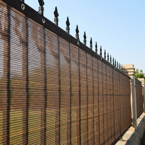 15m x 2m Fence Windscreen Privacy Shade Cover – Coffee Fabric Mesh for Garden, Patio & Outdoor Areas