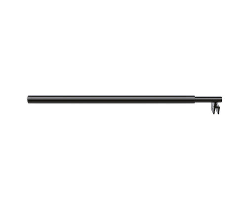 Frameless Shower Screen 110 x 210cm | Curved Glass, Black Round Stabilising Bar + Wall F-Bracket