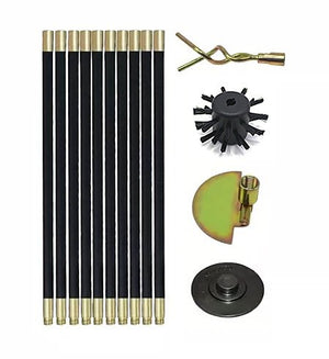 9m Drain Rod Set Kit Plunger Worm Scraper Cleaning Rods Rodding Carry Bag