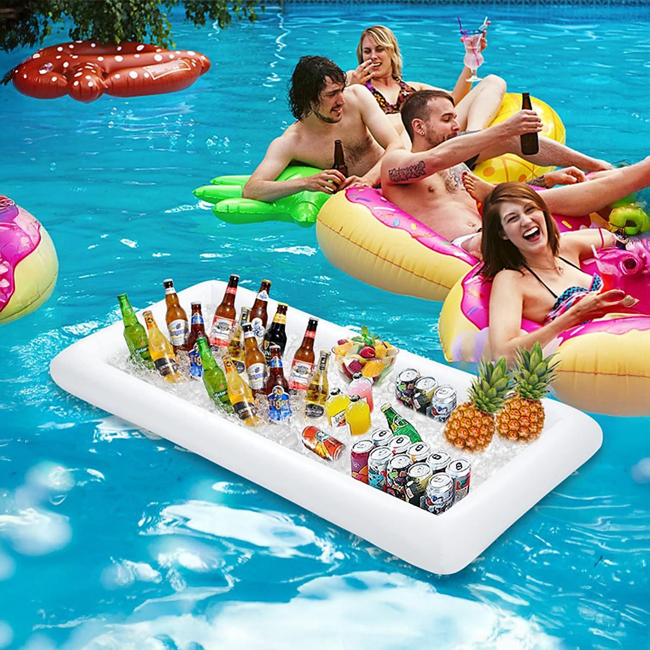 Inflatable Drinks Holder Floating Ice Bar Pool Party FactoryFast