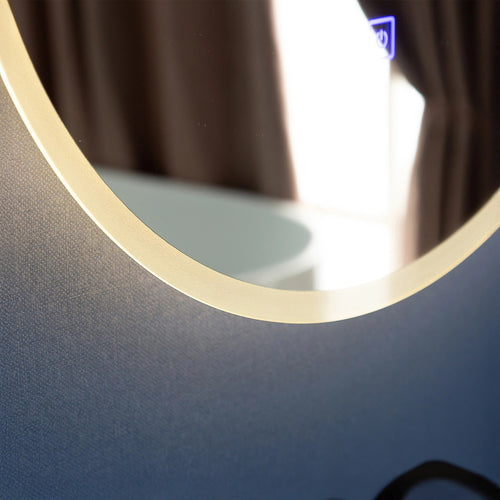 50cm Round LED Bathroom Vanity Mirror – Wall-Mounted with Touch Sensor & Colour Temp Control