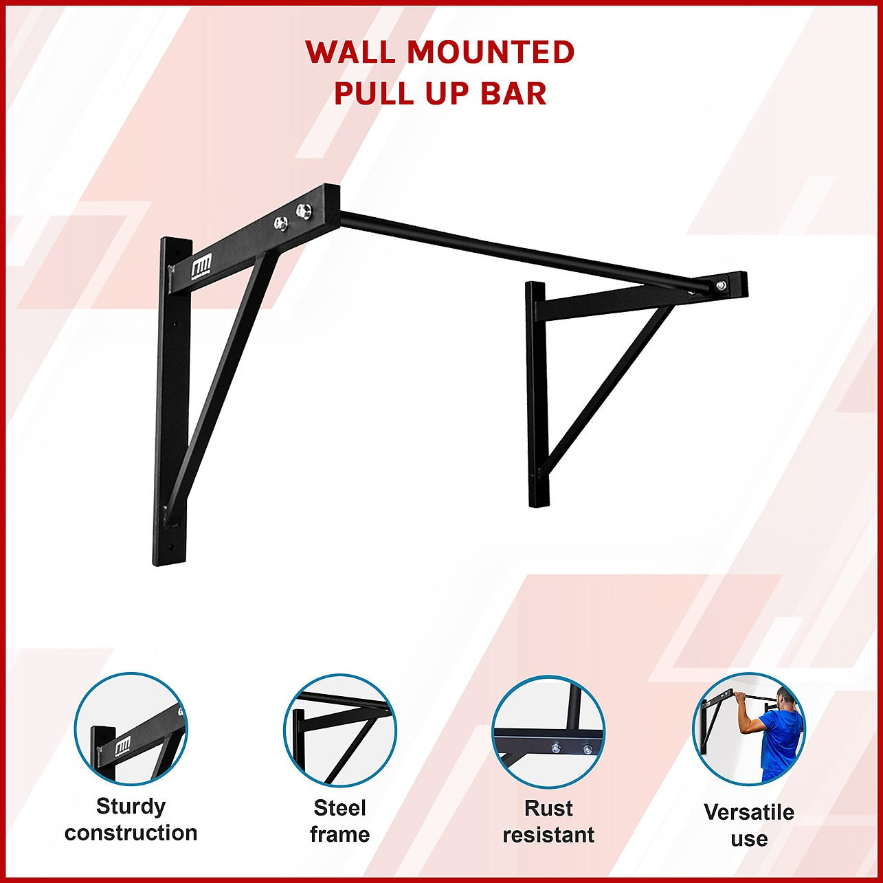 Concrete wall mounted pull up bar best sale