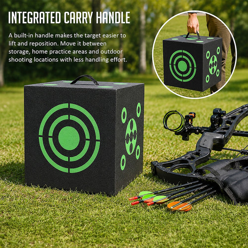 3D Archery Target – 40cm High-Density XPE Foam Cube with Handle