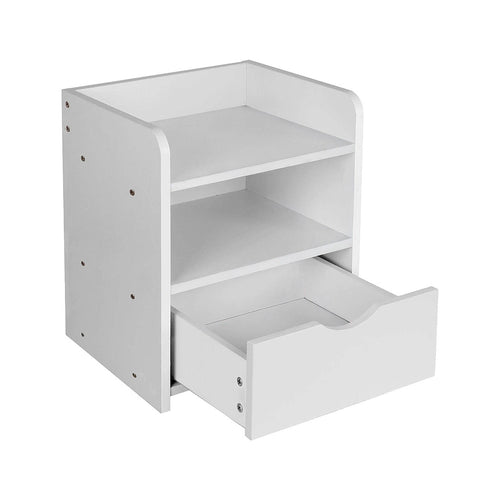 White Bedside Table with Drawer
